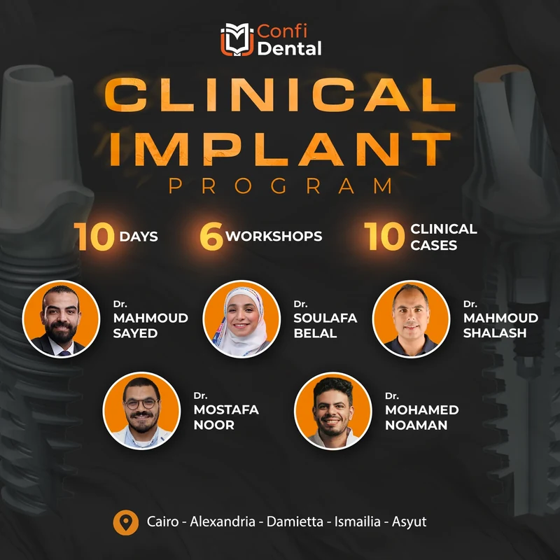 Clinical Implant Program poster showing the five instructors